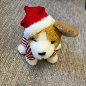 Corgi with Santa hat plush, new with tag